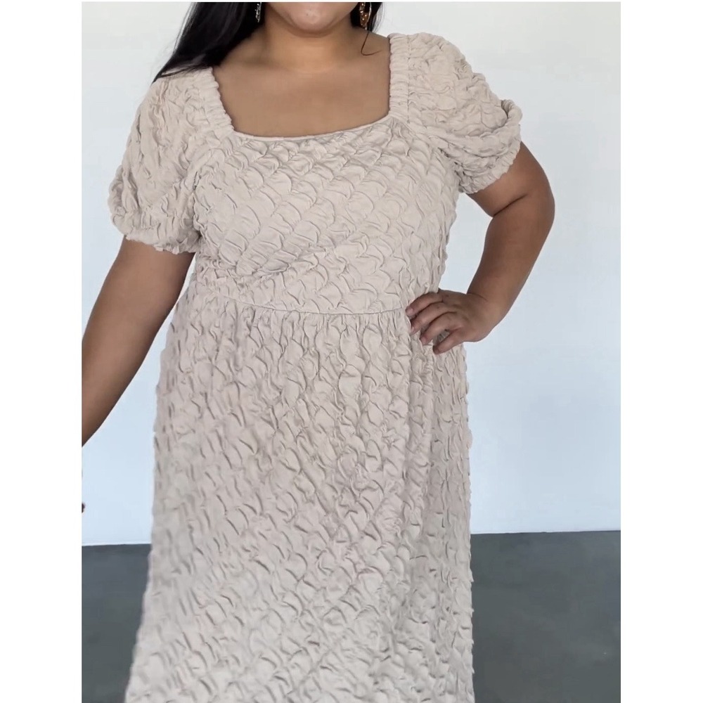 Baltic Born Dress Keri Gathered Dress Light Taupe Beige Tan 2XL NWT - Picture 6 of 13